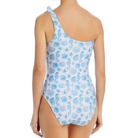 NWT! Aqua Swim Blue Sea Life Asymmetric Swimsuit - Size Medium - Picture 2 of 6